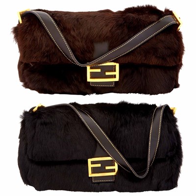 Lot 181 - Fendi Two Fur Baguette Bags