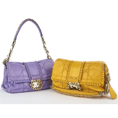Lot 1309 - Two Christian Dior Cannage Ruffle Leather Flap Bags