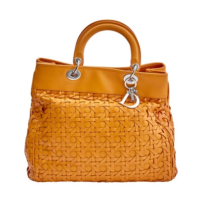 Lot 180 - Christian Dior Woven Orange Leather Cannage Bag