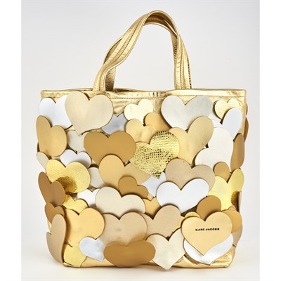Lot 1311 - Mark Jacobs Gold Leather 'Love Story Big Heart' Tote Bag