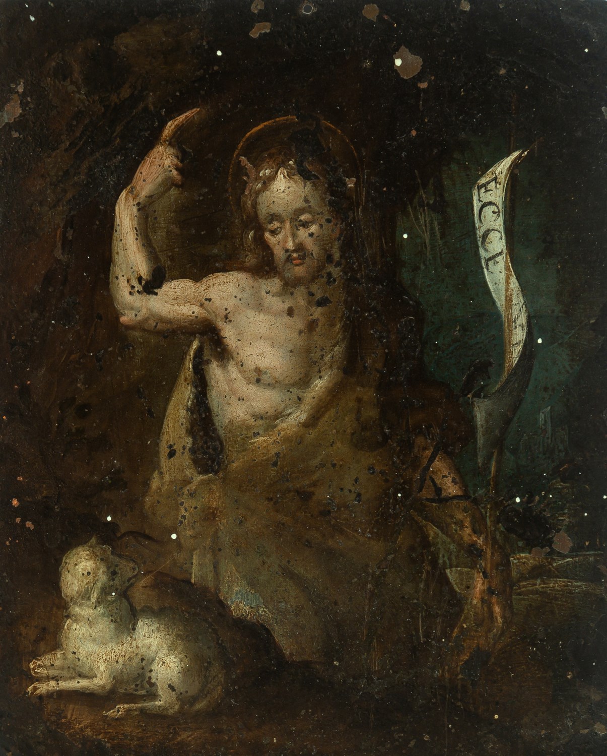 Lot 14 - Italian School 17th Century John the Baptist,...