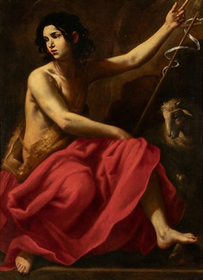 Lot 85 - Spanish School 17th Century John the Baptist...