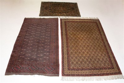 Lot 427 - Three Assorted Rugs An Isfahan rug, a Tekke...