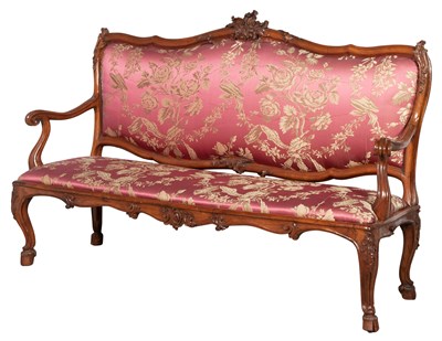 Lot 149 - Italian Rococo Style Walnut Settee Height 45...