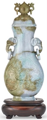 Lot 1083 - A Chinese Jadeite Vase and Cover 20th Century...
