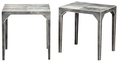 Lot 285 - Pair of Faux Shagreen Clad End Tables Modern...