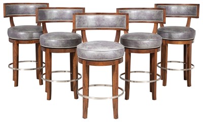 Lot 284 - Set of Five Soane Britain Upholstered Oak...