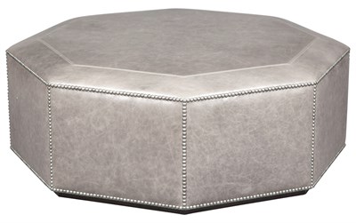 Lot 283 - Faux Leather Upholstered Hexagonal Ottoman...
