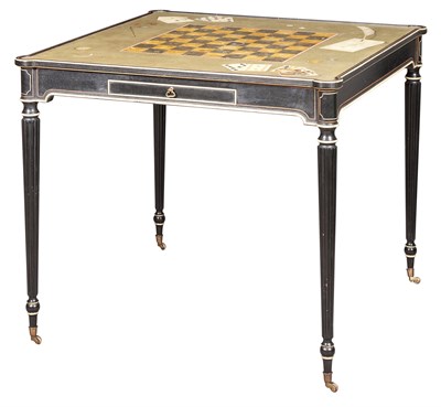 Lot 194 - Regency Style Trompe-l'Oeil Painted Games...