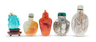 Lot 1056 - A Group of Five Chinese Snuff Bottles...