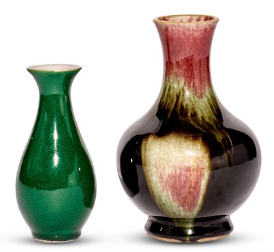 Lot 1156 - Two Chinese Glazed Porcelain Vases Late Qing...