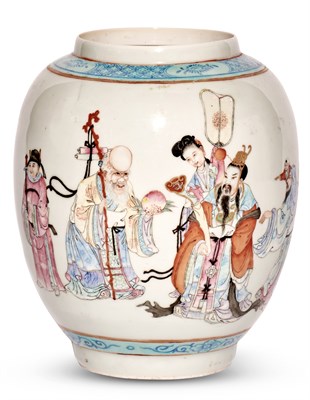 Lot 1147 - A Chinese Enameled Eggshell Porcelain Lantern...