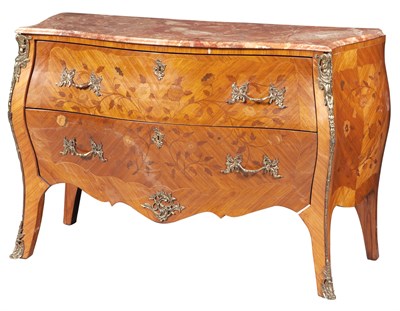 Lot 239 - Louis XV/XVI Style Transitional Style Gilt-Metal Mounted Tulipwood and Marquetry Commode