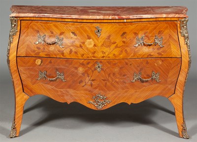 Lot 239 - Louis XV/XVI Style Transitional Style Gilt-Metal Mounted Tulipwood and Marquetry Commode