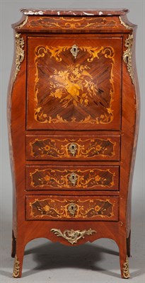 Lot 237 - Louis XV Style Gilt-Metal Mounted Walnut and Marquetry Secrétaire à Abattant