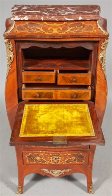 Lot 237 - Louis XV Style Gilt-Metal Mounted Walnut and Marquetry Secrétaire à Abattant