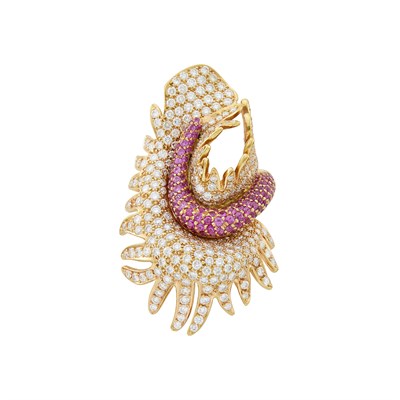 Lot 1122 - Gold, Ruby and Diamond Ring