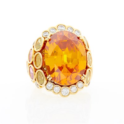 Lot 1277 - Gold and Simulated Stone Ring