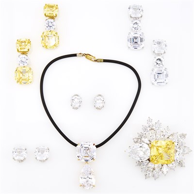 Lot 1288 - Group of Yellow and White Gold, Low Karat Gold and Simulated Stone Jewelry