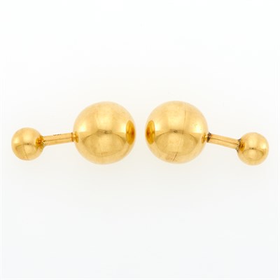 Lot 1094 - Pair of Gold Ball Cufflinks