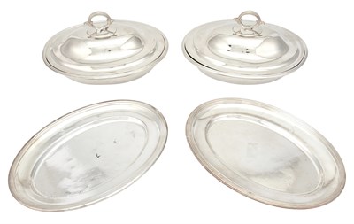 Lot 167 - Pair of George III Sterling Silver Covered...