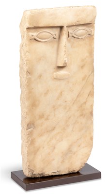 Lot 319 - South Arabian Alabaster Head Stele Yemen,...