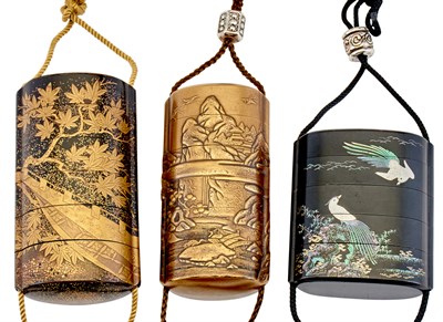 Lot 1208 - Three Japanese Lacquer Inro 19th-20th Century...