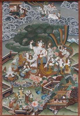 Lot 1279 - A Tibetan Thangka 20th Century Painted to...