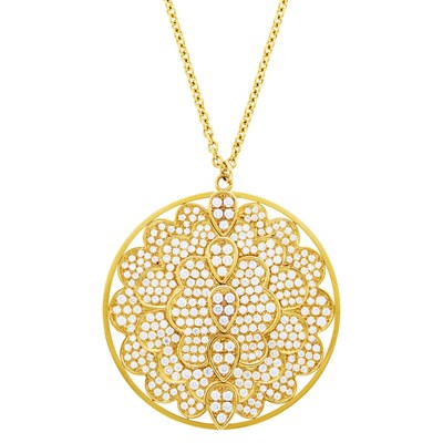 Lot 41 - Graff Gold and Diamond Pendant with Long Chain Necklace