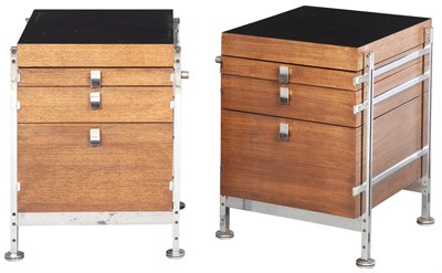Lot 234 - Pair of Jules Wabbes Rosewood and Chromed...