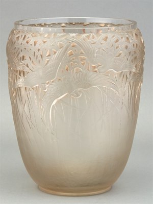 Lot 162 - R. Lalique Molded Glass Aigrettes Vase...