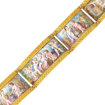 Lot 57 - Antique Gold and Enamel Bracelet, France