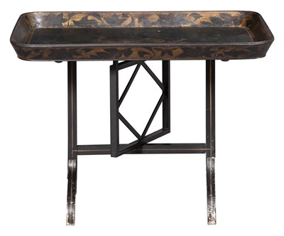 Lot 320 - Painted and Gilt-Decorated Black Lacquer...