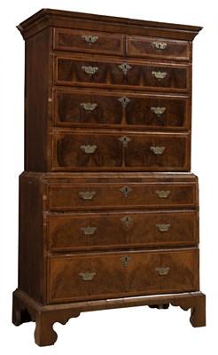 Lot 178 - George II Mahogany and Walnut Chest on Chest...