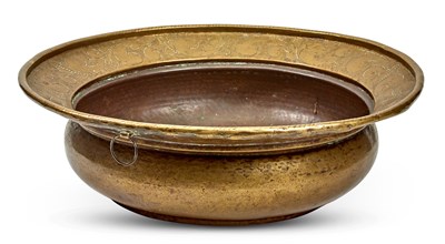 Lot 103 - Danish Brass Alms Dish 18th Century Diameter...
