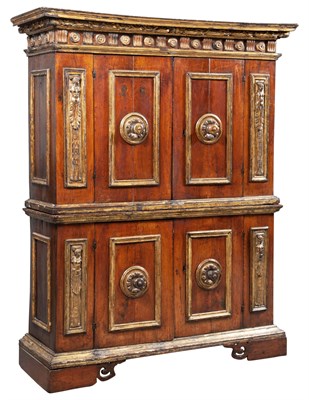 Lot 109 - Italian Renaissance Walnut and Parcel-Gilt Two-...