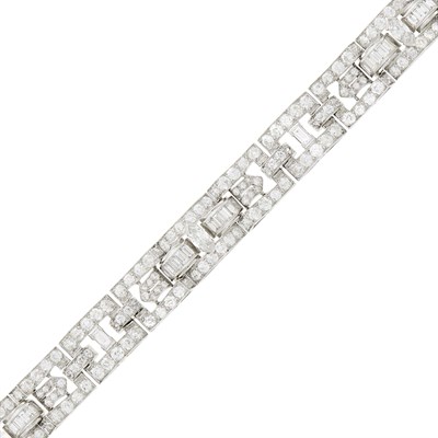 Lot 170 - Cartier Platinum and Diamond Bracelet