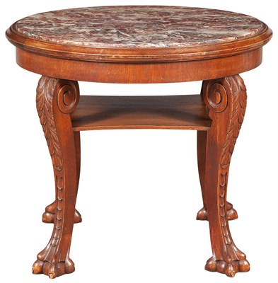 Lot 333 - Oak and Marble Top Occasional Table Height 27...