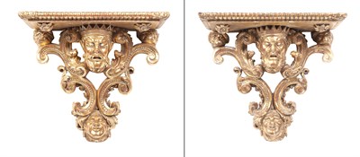 Lot 158 - Pair of Régence Style Giltwood Wall Brackets...