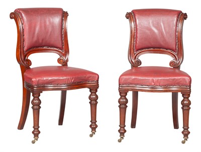Lot 186 - Set of Six Victorian Leather-Upholstered...