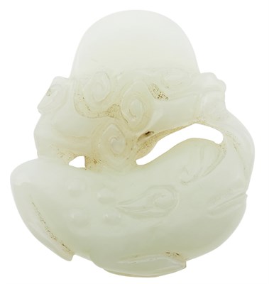 Lot 1071 - A Chinese White Jade Carving Qing Dynasty...