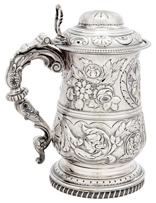 Lot 1199 - George III Sterling Silver Covered Tankard...