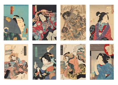 Lot 1238 - Eight Japanese Ukiyo-e Prints 19th Century...