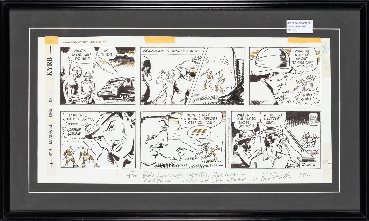 Lot 240 - CAPP, AL Original art for a Sunday comic strip...