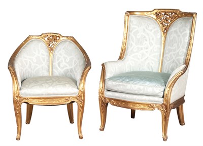 Lot 130 - Two Louis Majorelle Art Nouveau Carved and...