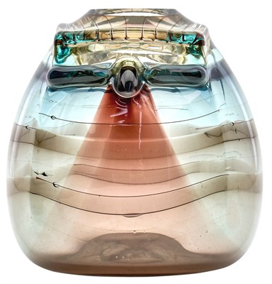 Lot 302 - Tom Patti Laminated Glass Vessel Entitled Rib...