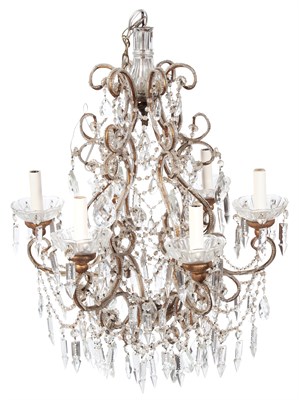 Lot 218 - Louis XVI Style Gilt-Metal and Beaded Glass...