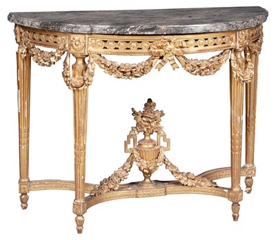 Lot 360 - Louis XVI Giltwood Console Circa 1780 The...