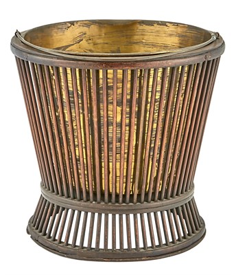 Lot 357 - English Mahogany Bucket with Brass Liner...