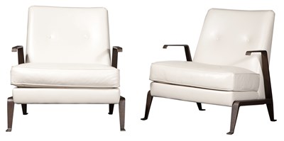 Lot 367 - Pair of Lorenzo Tondelli Leather Upholstered...